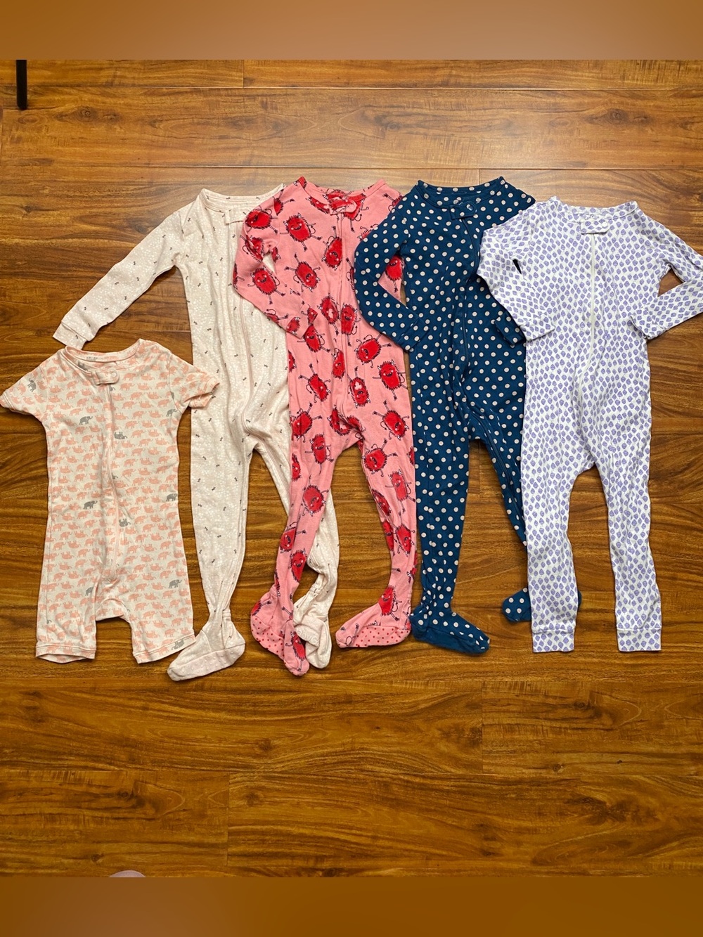 Gap Girls One Piece Multicolor Footie + Shorts Pajamas Size 2T Loungewear Casual